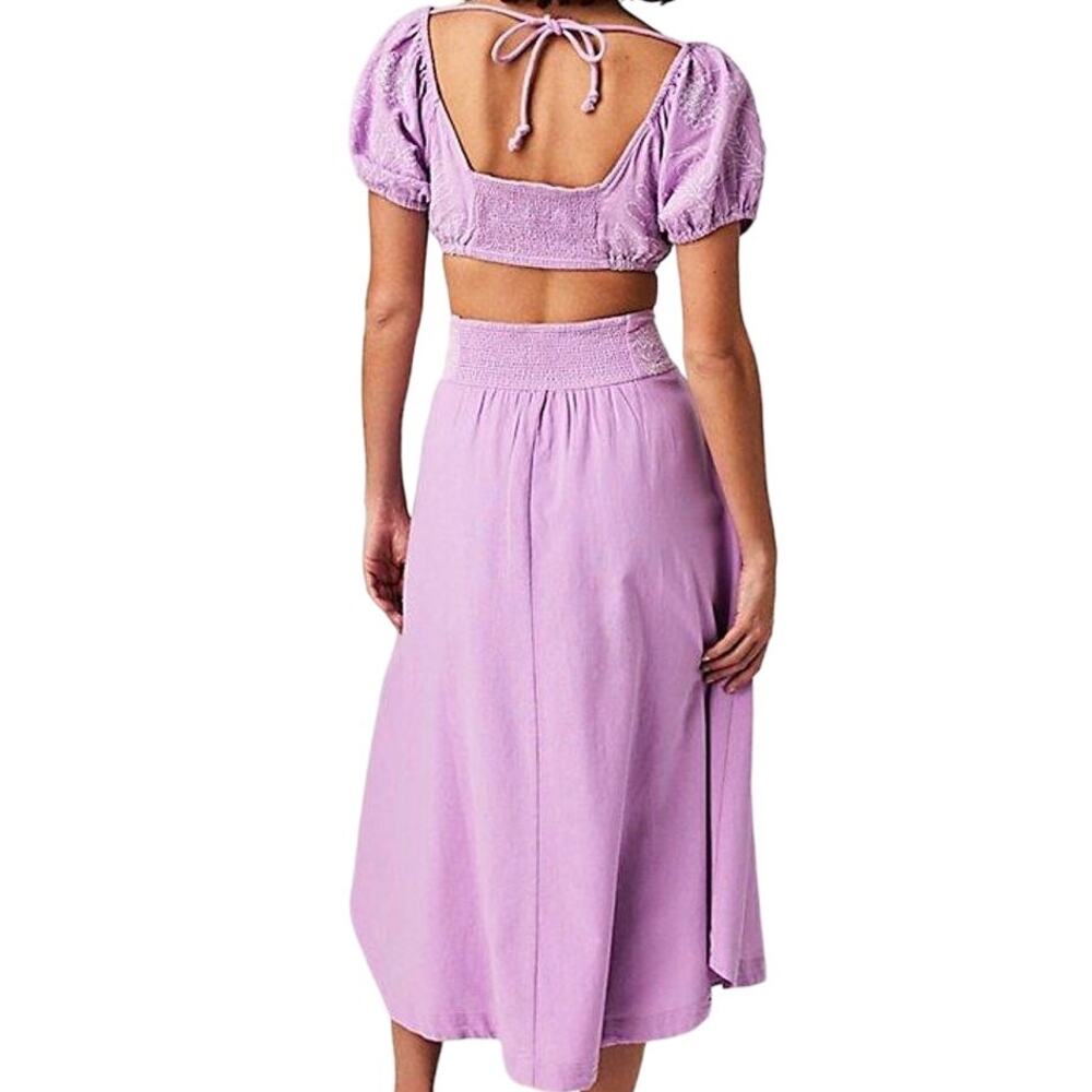 Free People Women's Orchid/White Combo Lotus Shirt & Skirt Set‎ Size Large NEW - Picture 2 of 2